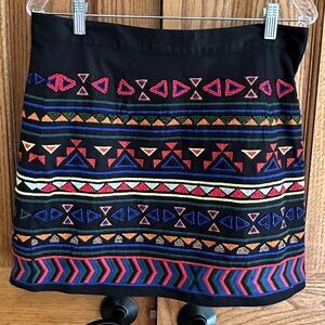 Sam Edelman Colorful Geometric Patterned Skirt beaded